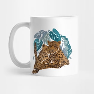 Leopard Mum and cub print Mug